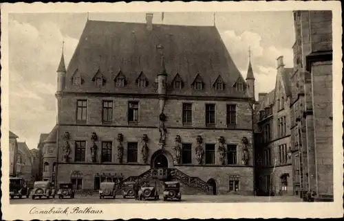 Ak Osnabrück in Niedersachsen, Rathaus, Autos