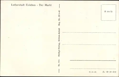 Ak Lutherstadt Eisleben, Der Markt, Fahrzeuge