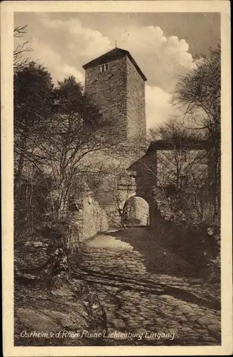 Ak Ostheim vor der Rhön Unterfranken, Ruine Lichtenburg, Eingang