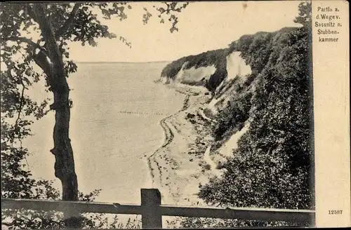 Ak Stubbenkammer Sassnitz auf Rügen, Steilküste, Ostsee, Strand