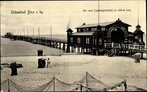 Ak Seebad Binz auf Rügen, neue Landungsbrücke