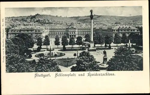 Ak Stuttgart in Württemberg, Schlossplatz, Residenzschloss