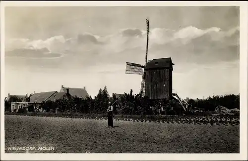 Ak Nieuwdorp Zeeland, Windmühle