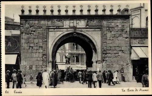 Ak Tunis in Tunesien, Blick auf die Porte de France