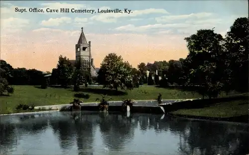 Ak Louisville Kentucky USA, Supt. Büro, Cave Hill Cemetery