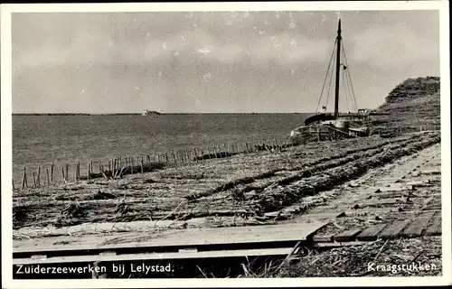 Ak Lelystad Flevoland Niederlande, Zuiderzee Works, Kragenstücke