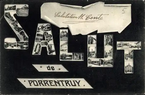 Buchstaben Ak Pruntrut Porrentruy Kanton Jura, Souvenir