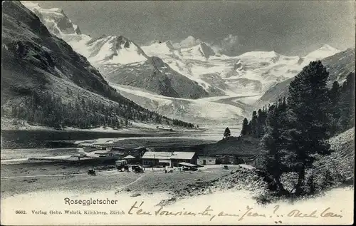 Ak Rosegg in Kärnten, Blick zum Roseggletscher