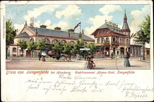 Litho Hamburg Eimsbüttel Stellingen Langenfelde, Etablissement Hansa Saal