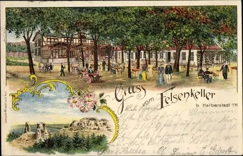 Litho Halberstadt am Harz, Gastwirtschaft Felsenkeller