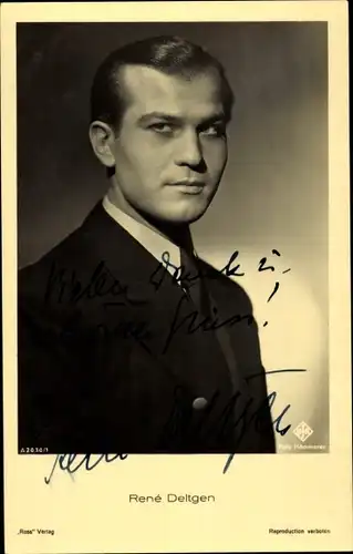 Ak Schauspieler René Deltgen, Portrait, Autogramm