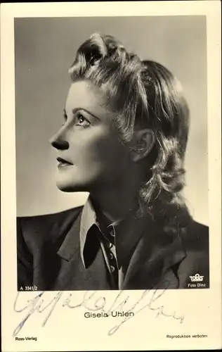 Ak Schauspielerin Gisela Uhlen, Portrait, Autogramm