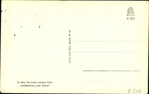 Ak Schauspieler Claus Biederstaedt, Portrait, Liebeskrieg nach Noten, Autogramm