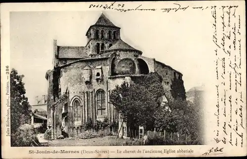 Ak Saint-Jouin-de-Marnes Deux Sèvres, Le Chevet de l'Ancienne Eglise Abbatiale