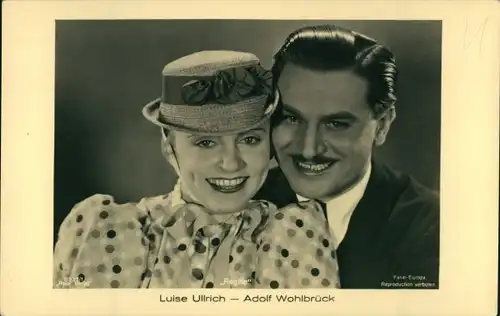 Ak Schauspielerin Luise Ullrich, Schauspieler Adolf Wohlbrück, Film Regine, Ross Verlag 8937 1