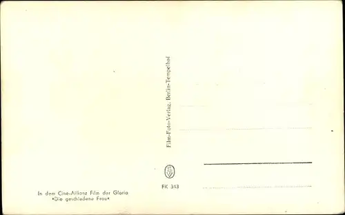 Ak Schauspieler Johannes Heesters in Die geschiedene Frau, Gloria