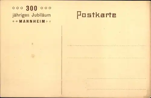 Ak Mannheim, Festung im Jahre 1750, Großherzog Karl Friedrich