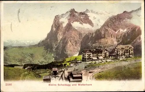 Ak Kanton Bern, Berner Oberland, Kleine Scheidegg, Wetterhorn