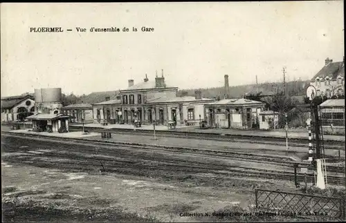 Ak Ploermel Morbihan, Vue d'ensemble de la Gare