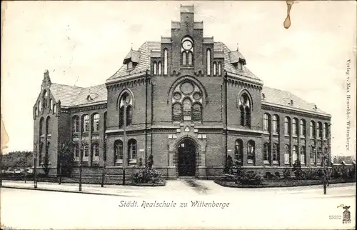 Ak Wittenberge an der Elbe Prignitz, Städtische Realschule