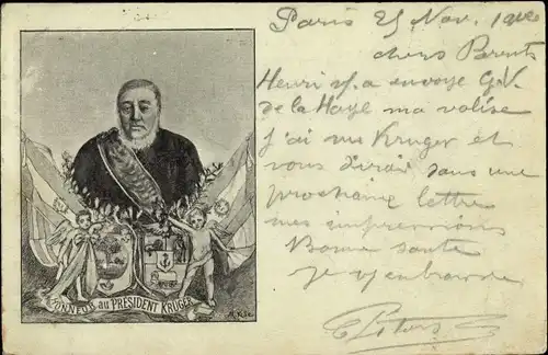 Ak Präsident von Südafrika Paul Kruger, Portrait