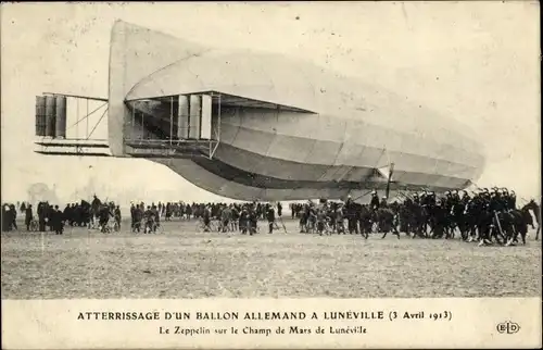 Ak Lunéville Lothringen Meurthe et Moselle, Dirigéable allemand, Zeppelin