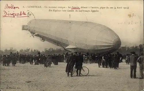 Ak Luneville Lothringen Meurthe et Moselle, Zeppelin