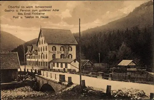 Ak Obertal Baiersbronn im Schwarzwald, Gasthof und Pension zum goldenen Adler