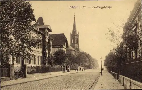 Ak Höchst Frankfurt am Main, Feldbergstraße, Kirche