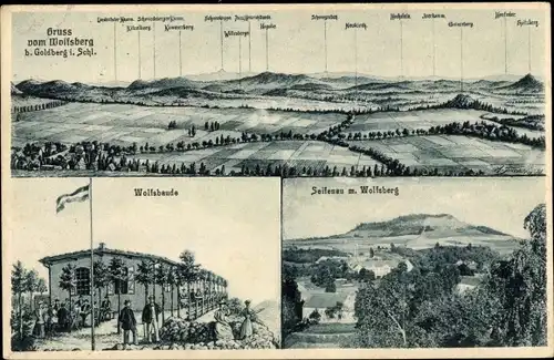 Ak Włodarz Wolfsberg Schlesien, Seifenau, Wolfsbaude, Panorama