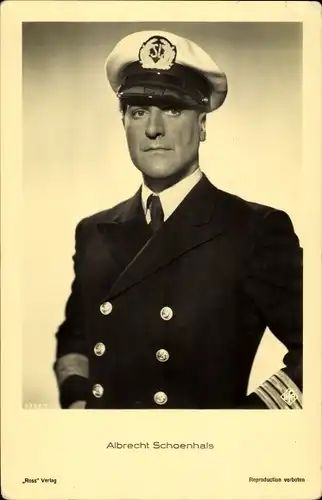 Ak Schauspieler Albrecht Schoenhals, Portrait, Kapitänsuniform