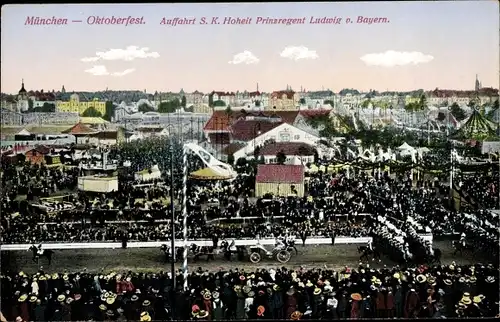 Ak München, Oktoberfest, Auffahrt den Prinzregenten Ludwig von Bayern