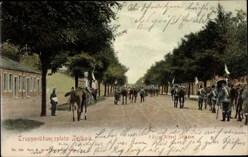Ak Zeithain in Sachsen, Truppenübungsplatz, König Albert Straße