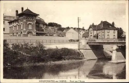 Ak Neufchâtel sur Aisne, Brücke über die Aisne