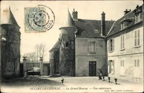 Ak Oulchy le Château Aisne, Grand' Maison, Innenansicht