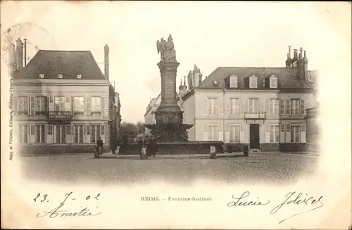 Ak Reims Marne, Fontaine Godinot