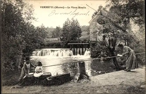 Ak Verneuil Marne, Le Vieux Moulin