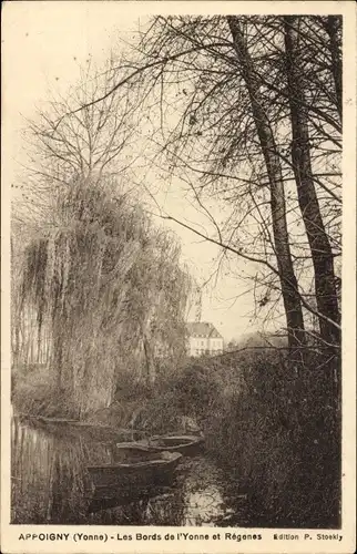 Ak Appoigny-Yonne, Les Bords de l’Yonne, Regenes