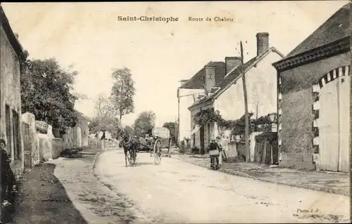 Ak Saint Christophe Indre et Loire, Route de Chabris