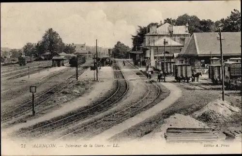 Ak Alençon Orne, Innenraum des Bahnhofs