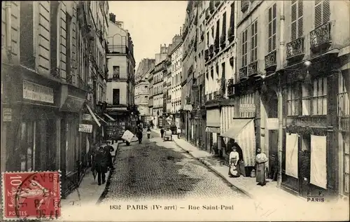 Ak Paris IV, Rue Saint Paul