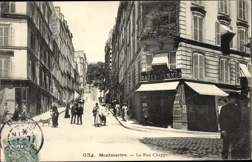 Ak Paris XVIII Montmartre, Rue Chappe