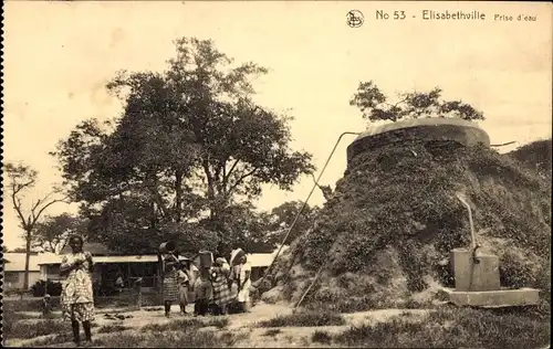 Ak Lubumbashi Elisabethville DR Kongo Zaire, Wasseraufnahme