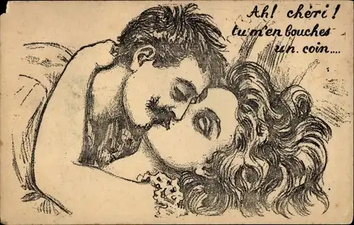 Ak Küssendes Liebespaar