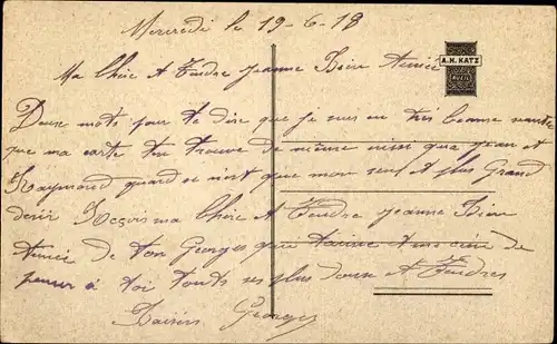 Ak Französischer Soldat mit Frau, Soldatenliebe