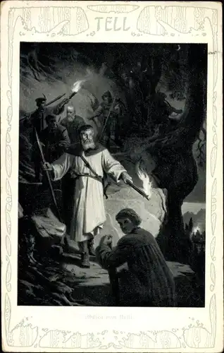 Künstler Ak Wilhelm Tell, Abstieg vom Rütli, Theo Stroefer Serie 467 Nr 2