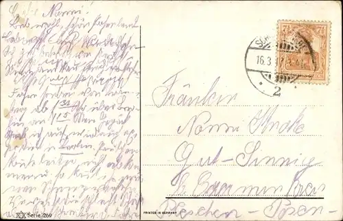 Künstler Ak Schäfer mit Schafen, Landschaft