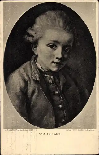 Künstler Ak Greuze, Komponist Wolfgang Amadeus Mozart, Portrait