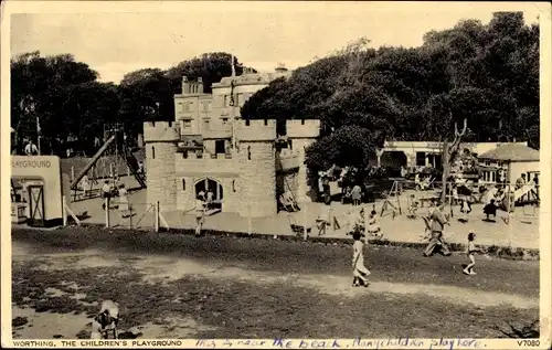 Ak Worthing West Sussex England, Kinderspielplatz