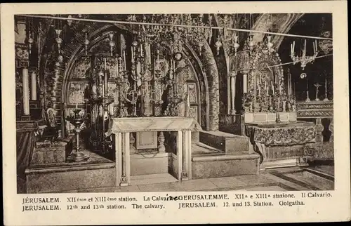 Ak Jerusalem Israel, Kircheninneres, Golgatha, Altar